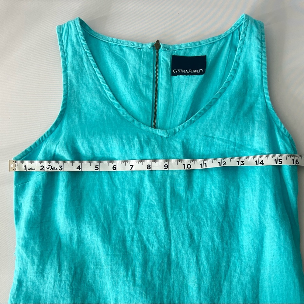 CYNTHIA ROWLEY Dress no size tag see Photos for measurements 100% Linen zip up
